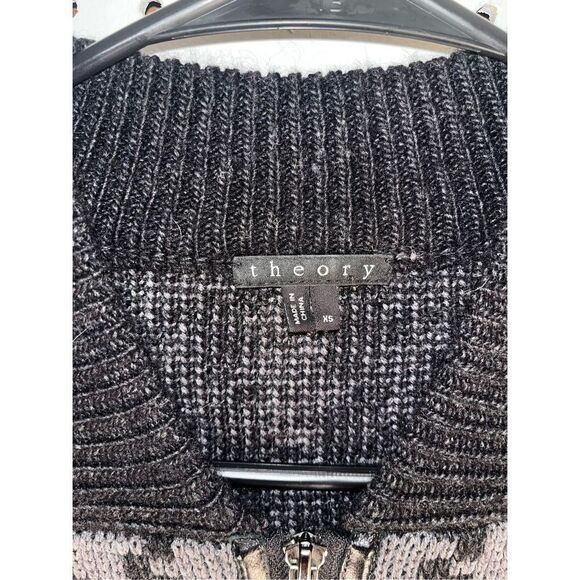 Theory houndstooth zip up wool sweater - Picture 9 of 9